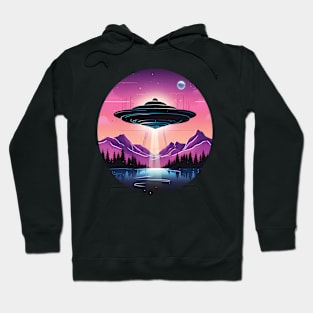 UFO in a purple night Hoodie